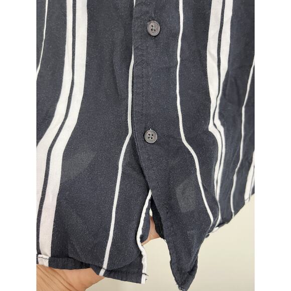 Camp Shirt L Rockabilly Lounge Striped Elvis Resort Retro Rock Casual Mod Dad - Picture 6 of 13